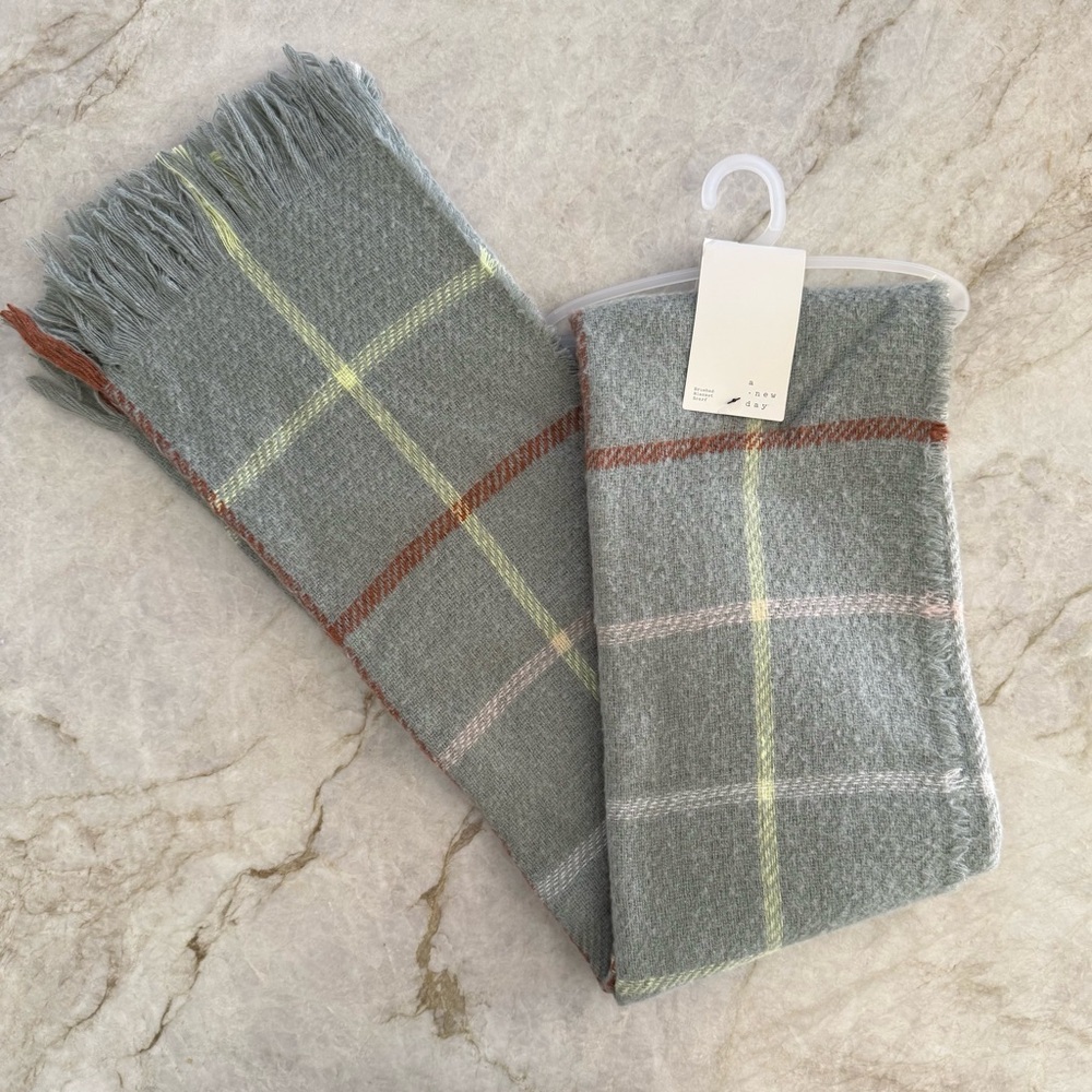 Brushed Blanket Plaid Scarf